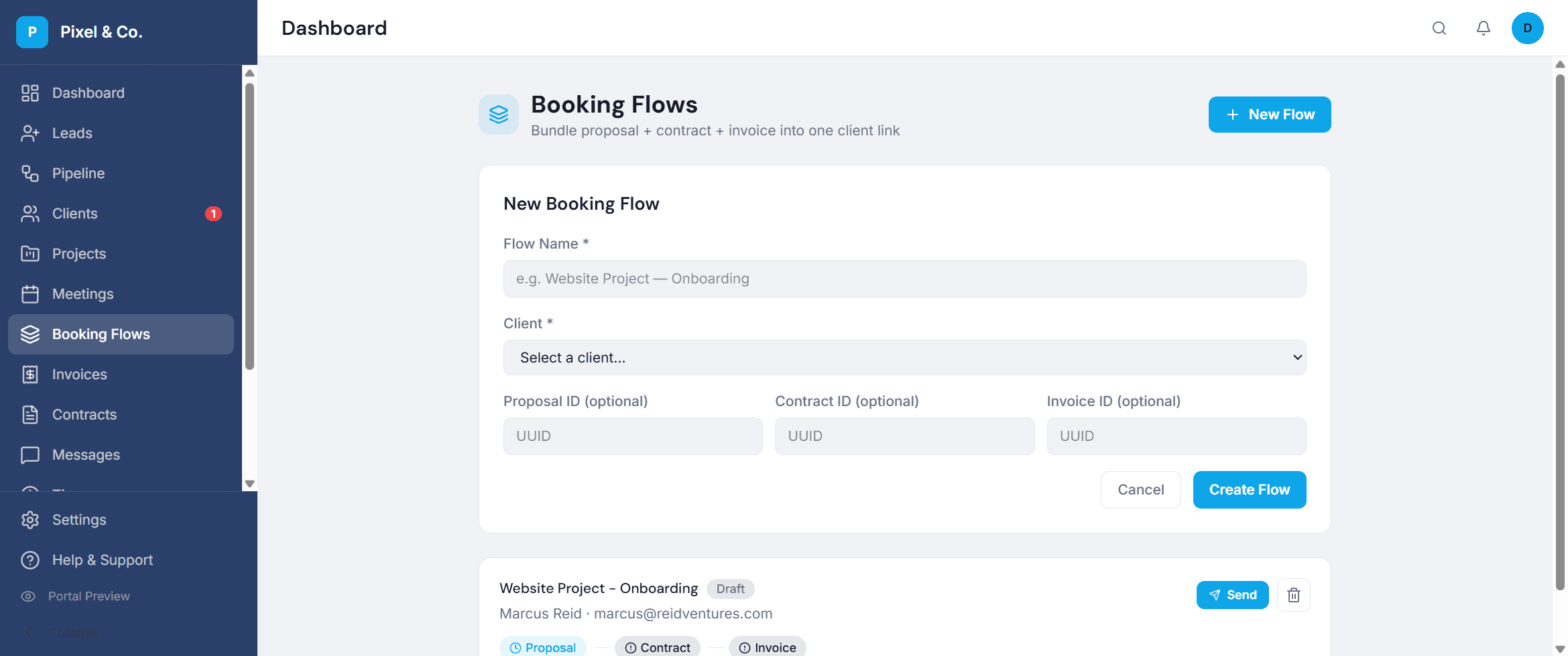 Frelvo booking flows